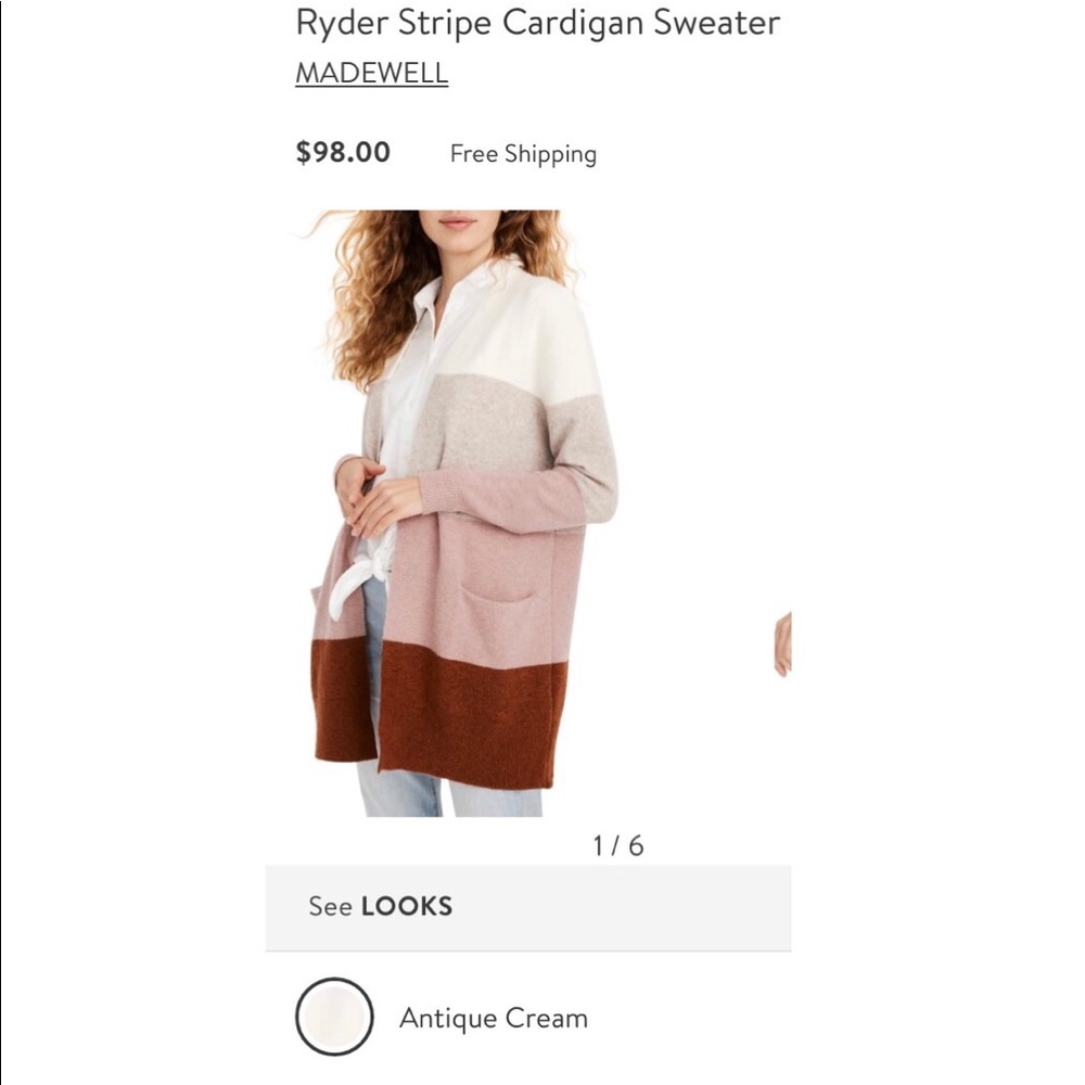ISO Madewell Ryder Stripe Kent Cardigan